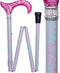 Royal Canes Elegant Floral Blossom, Pink Pearlz Rhinestone Designer Folding Adjustable Cane