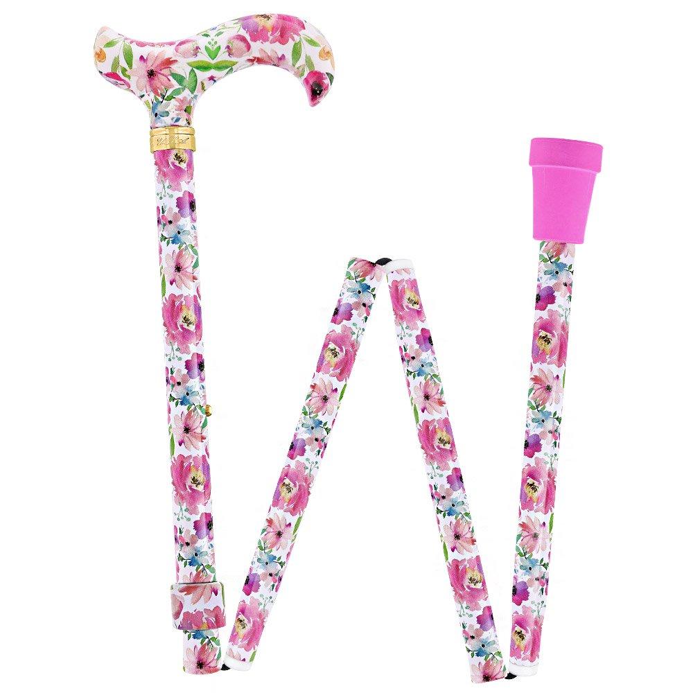 Royal Canes Watercolor Flowers Vivienne May Designer Folding Adjustable Cane