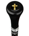 Royal Canes Christian Cross Birthday Symbol Top Walking Stick w/ Black Beechwood Shaft & Pewter Collar