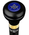 Royal Canes Mason Blue Flask Walking Stick w/ Black Beechwood Shaft & Pewter Collar