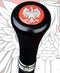 Royal Canes Polish Eagle Flat Top Walking Stick With Black Beechwood Shaft and Pewter Collar