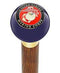 Royal Canes U.S. Marine Corps Dark Blue Round Knob Cane w/ Custom Color Ash Shaft & Collar