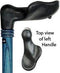 Royal Canes Denim Blue Palm-Grip Walking Cane With Ash Wood Shaft and Wooden Collar