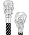 Royal Canes Chrome Skull Handle Walking Cane w/ Custom Laser Etched Shaft