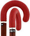 Royal Canes Burgundy Leather Tourist Walking Cane With Padauk Wood Shaft and Silver Collar