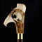 Experience Custom Luxury: Warriors Eagle/Lion Bone Handle Walking Cane with Collar