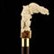 Bear Family Intricate Carved Bone Handle Collector Cane w/Custom Shaft and Collar