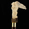 Bear Family Intricate Carved Bone Handle Collector Cane w/Custom Shaft and Collar