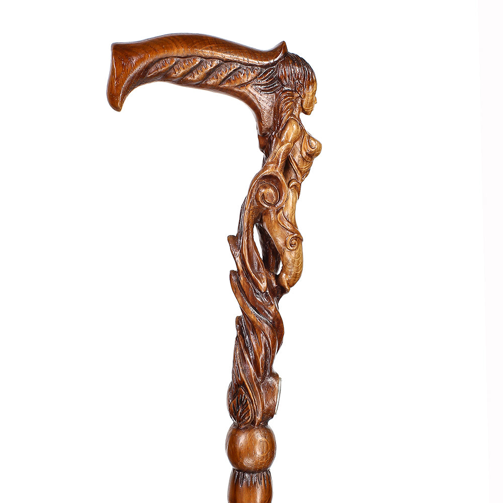 Forest fairy (dark) Artisan Intricate Detail Handcarved Cane