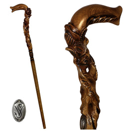 Rose Under the Tree: Artisan Intricate Hand-Carved Cane