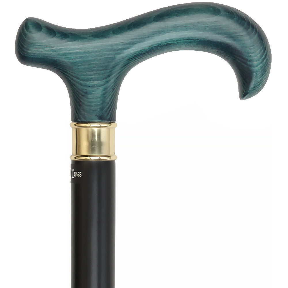 Extra Long Super Strong Blue Denim Derby Walking Cane With Black