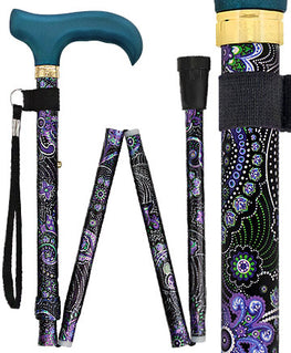 Purple Majesty: Designer Folding Adjustable Walking Cane