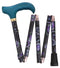 Mini-Purple Majesty: Adjustable Folding Cane with Zipper Bag