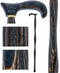 American Woodcrafter Gunstock Black & Brown Colortone Classic Derby Handle Walking Cane With laminate Birchwood Shaft