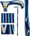 American Woodcrafter Highlander Blue Colortone Derby Handle Walking Cane With laminate Birchwood Shaft