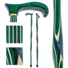 American Woodcrafter Highlander Green Colortone Classic Derby Handle Walking Cane With laminate Birchwood Shaft