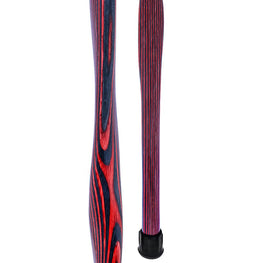 American Woodcrafter Red & Black Colortone Twist Derby Handle Walking Cane w/ laminate Birchwood Shaft