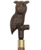 Comoys Brown Perched Owl Imitation Wood Handle Cane - Italian Handle w/Custom Shaft and Collar