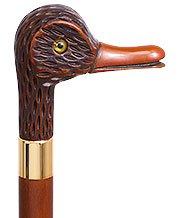 Comoys Feathered Duck Imitation Wood Handle Cane Italian Handle w/ Custom Shaft & Collar