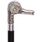 Comoys Feathered Duck Nickel Plated Handle Cane Italian Handle w/ Custom Shaft & Collar