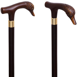 Comoys Fritz Duck Imitation Wood Handle Cane Italian Handle w/ Custom Shaft & Collar