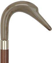 Comoys Rich and Smooth Tourist Swan Imitation Horn Handle Cane -Italian Handle w/Custom Handle and Collar