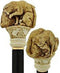 Comoys Comoys Double Feline Cat Handle Walking Cane w/ Custom Shaft and Collar