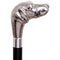 Comoys Labrador Nickel Plated Handle Cane Italian Handle w/ Custom Shaft & Collar