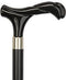 Comoys Black Newly Designed Twisted Fritz Handle-Italian Handle Cane w/Custom Shaft and Collar