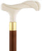 Comoys Elegantly Twisted Faux Ivory Fritz Handle Cane w/ Custom Shaft & Collar