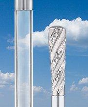 Comoys Embossed Elongated Nickel Plated Handle Cane Italian Handle w/ Lucite Shaft & Collar