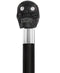 Comoys Black Skull Head Cane With Swarovski Crystal Eyes and Teeth-Italian Handle w/Custom Shaft and Collar