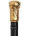 Fayet 14 K Gold Plated Early European Art Reproduction Knob Handle Walking Stick With Stamina Wood Shaft