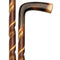 HARVY Spiral Carved L Handle Walking Cane With Chestnut Shaft