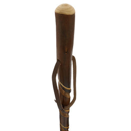 HARVY Chestnut Turned Hiking Staff with Ebony Stained Spiral Carved Shaft with Combi Tip