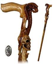 Igor Cobra Snake and Skull Artisan Intricate Handcarved Cane