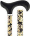 Royal Canes Black and Beige Flowers Adjustable Derby Walking Cane