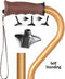 Royal Canes Gold Offset Adjustable Walking Cane w/ Comfort Grip and Able Tripod Base