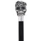 Royal Canes Silver 925r Skull and Snakes Black Crystal Walking Cane w/ Black Beechwood Shaft