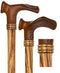 Royal Canes Contour Palm Grip Walking Cane With Zebrano Wood Shaft and Wooden Collar