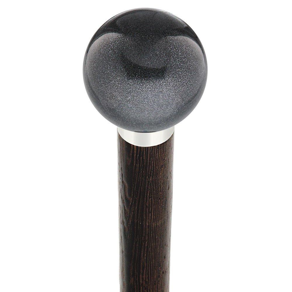 Modern Carbon Graphite Round Knob Cane with Custom Wood Shaft & Collar
