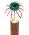 Royal Canes Green Iris Bloodshot Eye Round Knob Cane w/ Custom Color Ash Shaft & Collar
