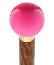 Royal Canes Hot Pink Round Knob Cane w/ Custom Color Ash Shaft & Collar