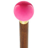 Royal Canes Hot Pink Round Knob Cane w/ Custom Color Ash Shaft & Collar