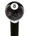 Royal Canes 8 Ball Black Sparkle Round Knob Cane w/ Custom Wood Shaft & Collar