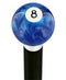 Royal Canes 8 Ball Blue Pearl Round Knob Cane w/ Custom Wood Shaft & Collar