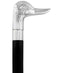 Royal Canes Chrome Plated Duck Handle Walking Cane w/ Custom Color Stained Ash Shaft & Collar