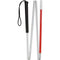 Royal Canes Sight Sensing Rubber Handle Stick With 4-Section Folding White and Red Reflective Shaft