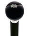 Royal Canes Checkered Racing Flags Black Round Knob Cane w/ Custom Wood Shaft & Collar