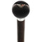 Royal Canes Licensed Corvette Angled Flags Emblem Black Round Knob Cane w/ Custom Wood Shaft & Collar